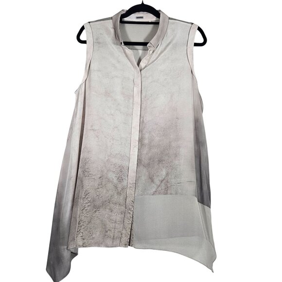 Elie Tahari Women’s Silk Asymmetric Top S – Quiet Luxury Artwear Minimalist - Picture 3 of 13